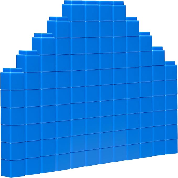 100 Pcs Blue Linking Cubes for Math Counting Cubes Manipulatives Plastic Counting Block Manipulative Classroom Learning Supplies for Educational Preschool Activities Boy Girl (Blue) by Unknown