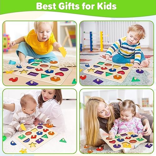 Jumlys Montessori Toys for Toddlers 1, 2, 3 Year Old, Wooden Shape Learning Puzzles for Baby 12-18-24 Months, Early Educational Toys, Perfect Christmas Birthday Gifts for Boys & Girls Age 1-3 - Image 7