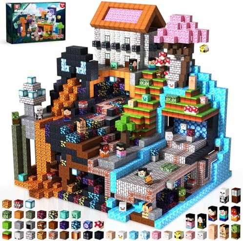 ToyUnited 300PCS Magnetic Blocks - Magnet Building Blocks, Stacking Magents Cubes Toys Adventure Set Theme, STEM Montessori Sensory Toys for Kids Boys and Girls Ages 3 4 5 6 7 8 9 10+ Birthday Gifts by BuildCreateExplore