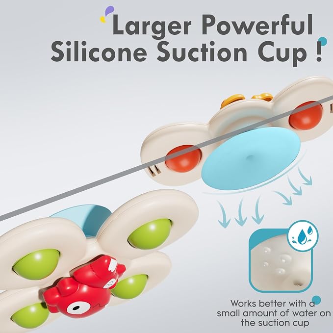 ALASOU Suction Cup Spinner Airplane Travel Toys for 1 Year Old Boy Girl - Image 2