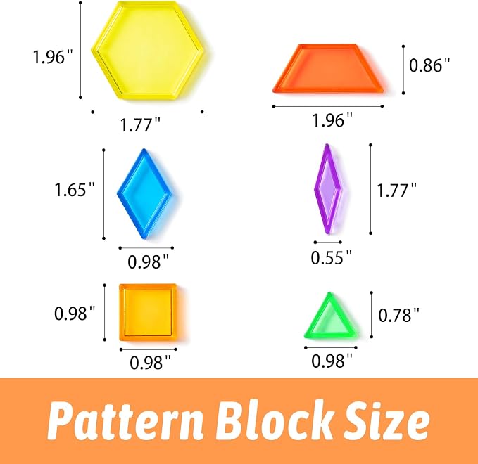 128 Pcs Translucent Pattern Blocks – Geometric Shapes for Light Table - Image 2