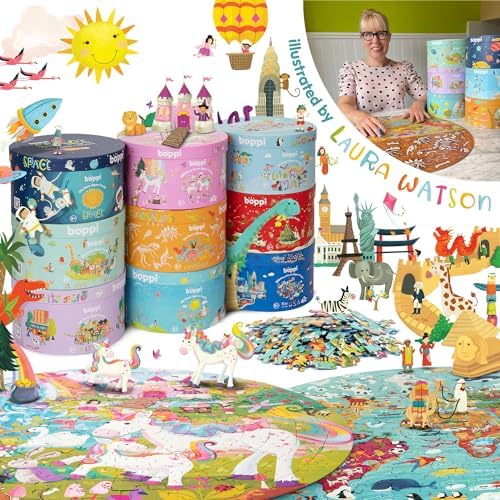 boppi Space Round Jigsaw Puzzle with 100% Recycled Card Solar System Astronauts 150 Pieces for Children 5 6 7 8 Years 58cm Diameter - Image 7