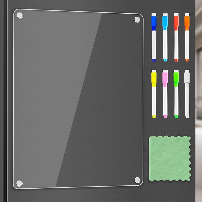 PigPotParty Acrylic Magnetic Whiteboard for Fridge, 12x9.5 Inch, 1 Pack - Image 6