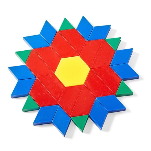 hand2mind Plastic Pattern Blocks for Kids, Shapes for Kindergarten, Montessori Toys, Geometric Shapes, Symmetry, Shape Recognition, Pattern Blocks for Classroom (Set of 250) - Image 7