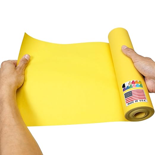 9" x 1200" USA-Made Yellow Kraft Paper Roll, 45 Lbs/66 GSM Thickness, American Quality Colored Roll Paper for School, Bulletin Board, Crafts - Odorless, Non-Toxic, Safe for Kids