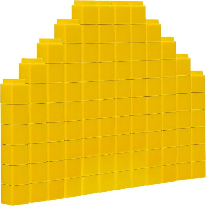 100 Pcs Yellow Linking Cubes for Math Counting Cubes Manipulatives Plastic Counting Block Manipulative Classroom Learning Supplies for Educational Preschool Activities Boy Girl (Yellow) by Unknown