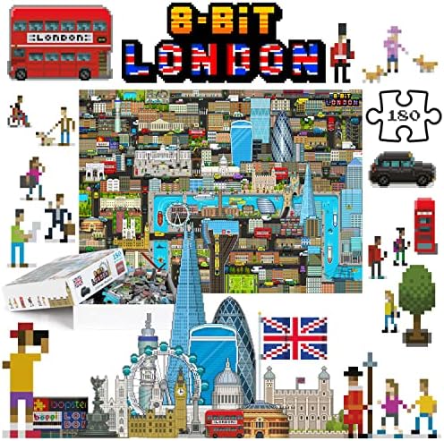 bopster 8-bit London Pixel Jigsaw Puzzle 180 Pieces for Kids Teens and Adults 57 x 42cm Level 1 - Image 2