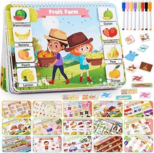 Huijing Toddler Activities Preschool Learning Busy Book - 29 Themes Binder Montessori Toys for Toddlers, Workbook Activity Autism Materials and Tracing Coloring by Unknown