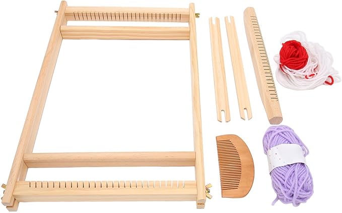 Cryfokt Kids Wooden Weaving Kit Innovative DIY Hand Crafted Education Set for Children Hand Eye Coordination for Household
