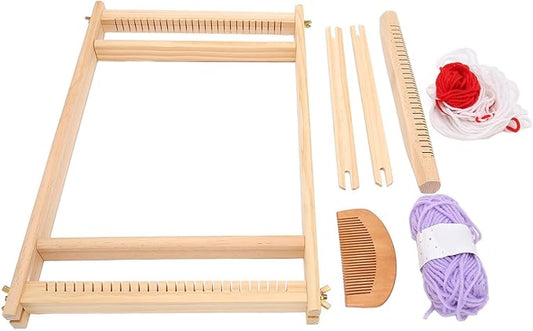 Cryfokt Kids Wooden Weaving Kit Innovative DIY Hand Crafted Education Set for Children Hand Eye Coordination for Household