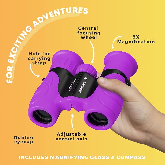 Binoculars for Kids – Perfect Toy for Little Boys and Girls – Extensive Set Incl. Magnifying Glass & Compass – Powerful Magnification 8X21 – 3 to 12 Year Old Kids for Toddler - Image 2