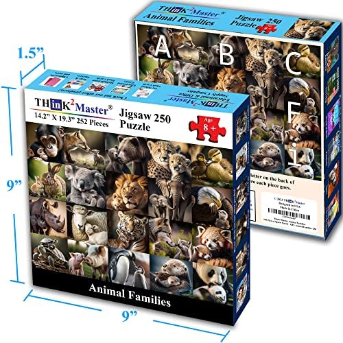 Think2Master Animal Families 250 Pieces Jigsaw Puzzle Featuring heartwarming Mammals & Birds. Puzzle for Adults & Seniors, Large Pieces, Great Gift Size: 14.2” X 19.3” - Image 6