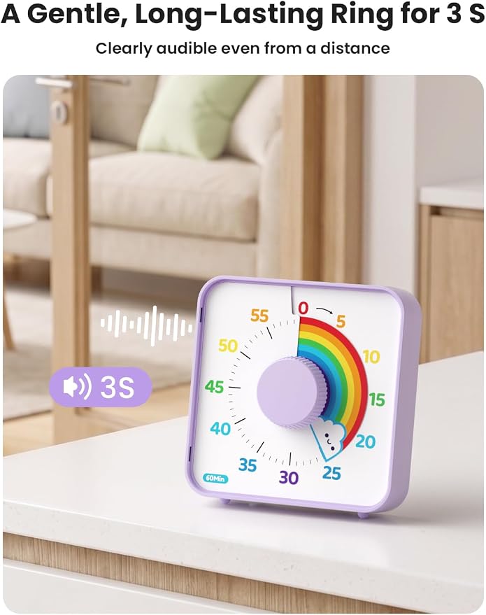 LIORQUE 5.9 Inch Mechanical Large Visual Timers, 60 Minute Classroom Timer - Image 5