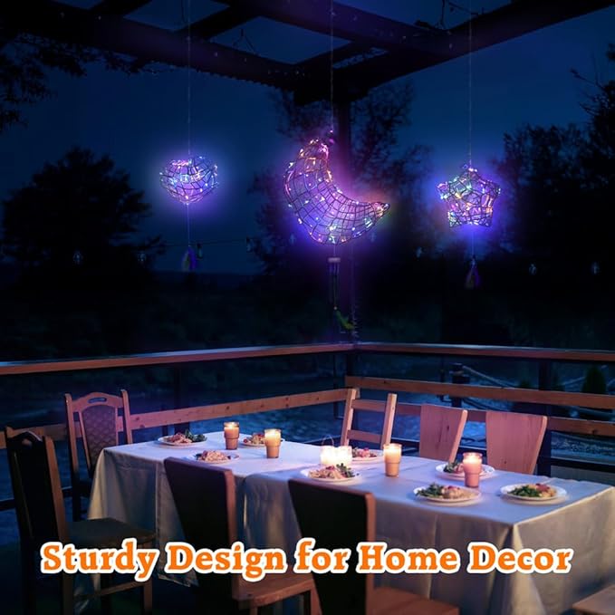 CHARTEKS 3D String Light Craft Kit for Kids, String Art Kit with LED Bulbs and Wind Chime, Arts and Crafts Set, Birthday Gifts for Girls Boys Ages 8+ (with Paint, Corn-Leaf String)
