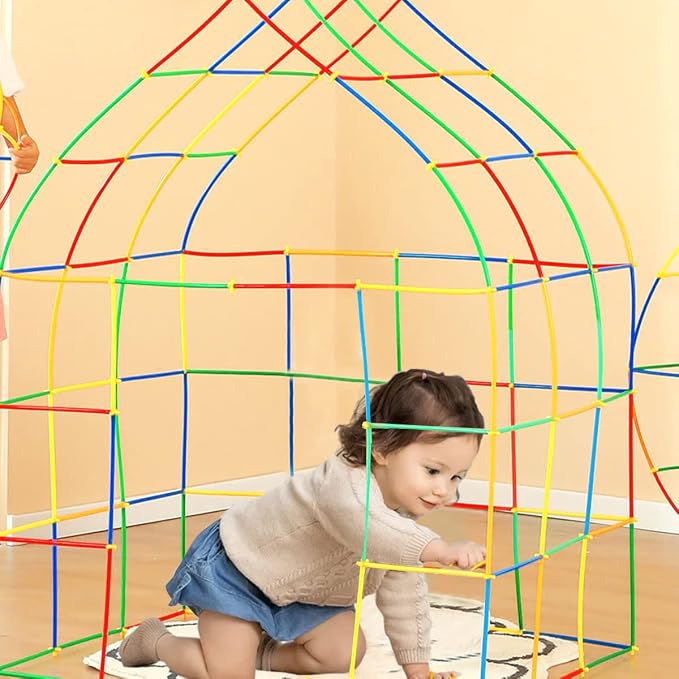Straw Constructor STEM Building Toys 800 pcs-Colorful Interlocking Plastic Enginnering Toys- Fun- Educational- Safe for Kids- Develops Motor Skills-Construction Blocks- Best Gift for Boys and Girls - Image 4