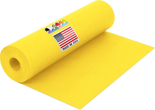 USA Made 12" x 1200" Yellow Kraft Paper Roll, 45 lbs Thickness, American Quality Colored Kraft Paper for School, Poster Arts, Crafts, Bulletin Board Roll - Odorless, Non-Toxic, Safe for Kids