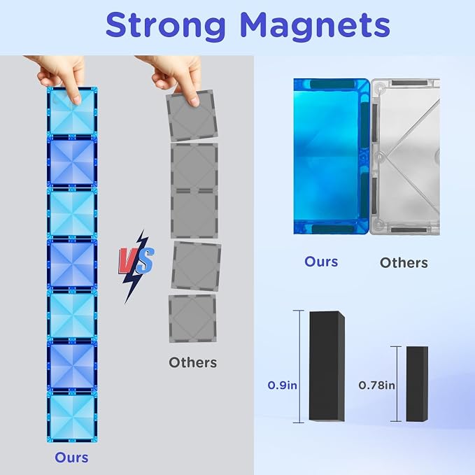 AFUNX Diamond Magnetic Tiles,116PCS Sturdy-Build STEM Toys for Kids - Image 3