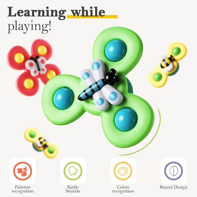 ALASOU Suction Cup Spinner Airplane Travel Toys for 1 Year Old Boy Girl - Image 4