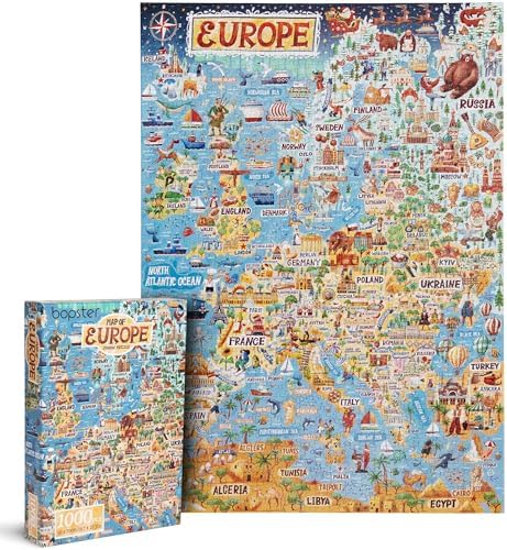 Jigsaw Puzzles for Adults 1000 Piece Map of Europe Puzzle - European Jigsaw 1000 Piece Jigsaw Puzzles for Adults and Kids - Geography Gifts by bopster - Image 3