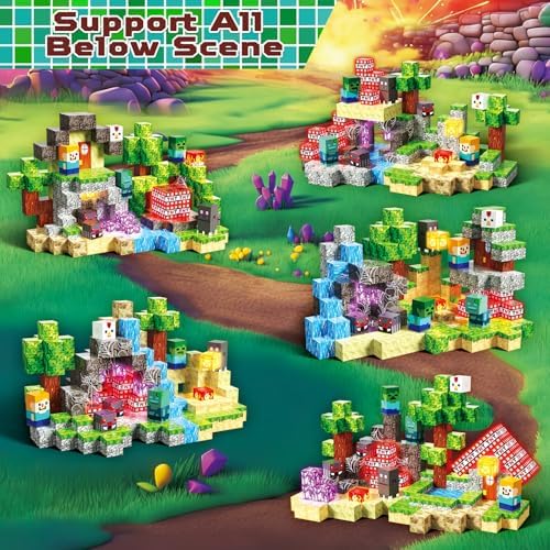 200PCS Magnetic Blocks with Light-Up Blocks - Magnetic Building Blocks Playset, Magnetic Stacking Cube Toys, STEM Sensory Montessori Learning Toys, Birthday Gifts for Kids Boys and Girls Age 3+ - Image 3