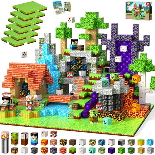 ToyUnited 150PCS Magnetic Blocks with 6 Base Plate by BuildCreateExplore