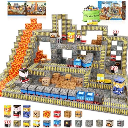Magnetic Building Blocks Toddler Toys STEM Sensory Outdoor for 3+ Year Old Boys & Girls, Kids Toys for Ages 4-6 6-8 5-7 by Unknown