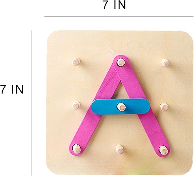 kizh Wooden Letter and Number Construction Activity Set Educational Preschool Toys Shape Color Recognition Pegboard Sorter Set Board Blocks Stack Sort for Toddler Kids Boys Girls Toy - Image 6