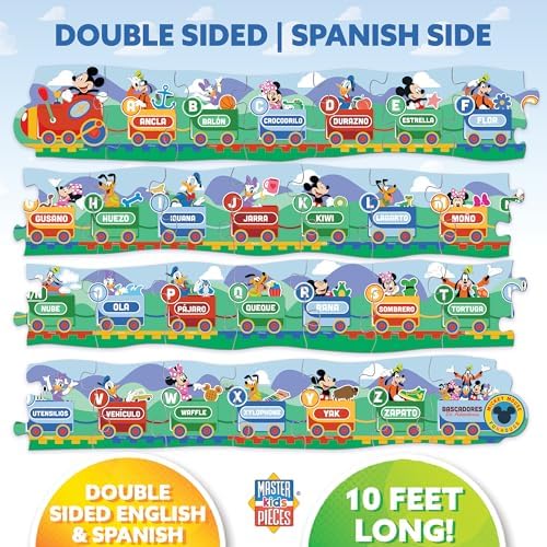 MasterPieces Disney Educational Floor Puzzle - Jumbo 28 Piece Wood Jigsaw Puzzle for Families - Mickey ABC Train - Ages 3+ - Image 4