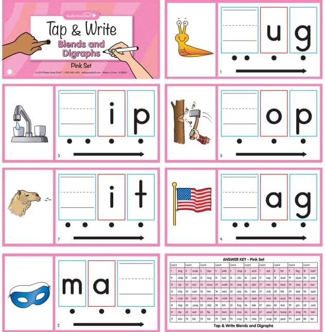 Really Good Stuff Tap and Write Blends and Digraphs - 124 Cards - Image 8