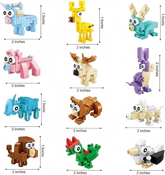 BRICHBROW 24 Pack Mini Animal Building Blocks STEM Party Favors for Kids - Image 7