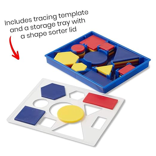 hand2mind 46393 Attribute Blocks Classroom Basics Kit - Set of 6 Trays - Image 4