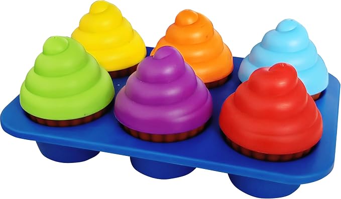 RAINBOW TOYFROG Cupcake Toy Toddler Toy Learning Colors and Shape-Shape Sorting Toys for Toddlers-Geometry Manipulatives Toddler Sensory Toys for Kids - Child Montessori Toys for Girls Boys - Image 2