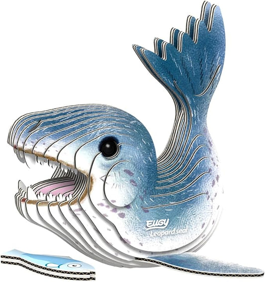 Eugy Leopard Seal 3D Puzzle - 22 Piece Eco-Friendly Educational Toy Puzzle for Boys, Girls & Kids Ages 6+