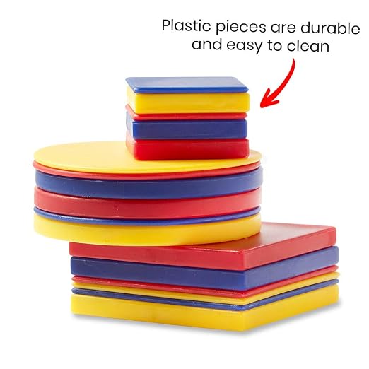 hand2mind Plastic Attribute Blocks Student Kit, Geometry Set, Preschool Learning, Manipulatives for Preschool, Montessori Math, Shapes for Toddlers, Home Schooling Materials Pre-K (Set of 60 Blocks) - Image 3