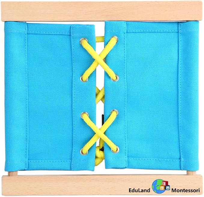 Practical Life Dressing Frames Set: Velcro Frame, Big Button Frame, Buckle and Strap Frame, Snap Fastener Frame, Lacing Frame, Bow Tying Frame, Zipper Frame, and Flower Knot Frame - Image 7