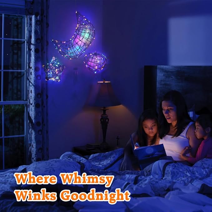 CHARTEKS 3D String Light Craft Kit for Kids, String Art Kit with LED Bulbs and Wind Chime, Arts and Crafts Set, Birthday Gifts for Girls Boys Ages 8+ (SNL, Paper String)