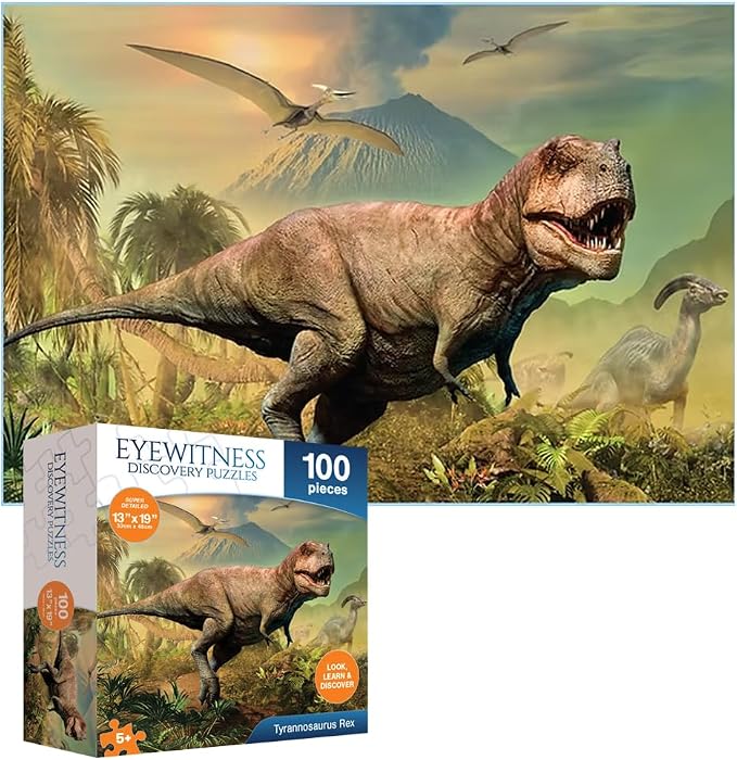 Eyewitness Discovery Puzzle T-Rex Dinosaur, 100 Piece Jigsaw for Kids, Educational Learning Toy for Boys & Girls, Children Ages 5+ by EyewitnessDiscoveryPuzzles