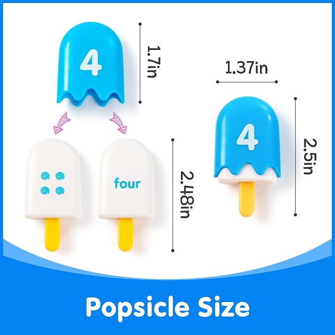 Mini Number Pops 1-10 – 100 Pcs Translucent Bear Counters Includes 11 Activity Cards, Color Sorting Toys, Fun Number Matching Toys for Kindergarten & Preschool - Image 3