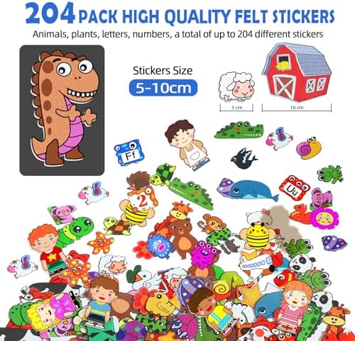 SKOLESK 204Pcs Animals Felt Busy Board Story Set with Storage Bag Preschool Large Wall Storyboard Forest Themed Early Learning Interactive Play Kit Wall Hanging Gift for Toddlers Kids 40 X 28 Inch - Image 6