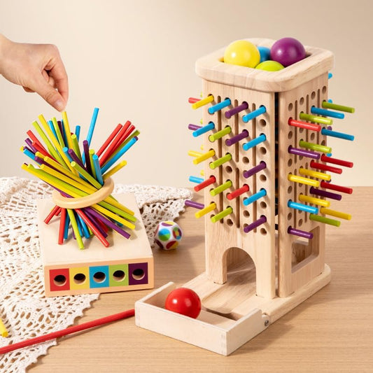 Montessori Game Wooden Board Game, 40 Colorful Wooden Sticks Dice Game Math Educational Toys for 3 4 5 6 Years Old,Math Educational, Fine Motor Skill Toy for Girls Boys, Gift for Kids by Unknown