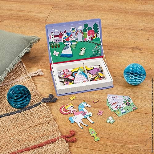 Janod MagnetiBook 63 pc Magnetic Princess Costumes Dress Up Game - Ages 3+ - J02725 - Image 2