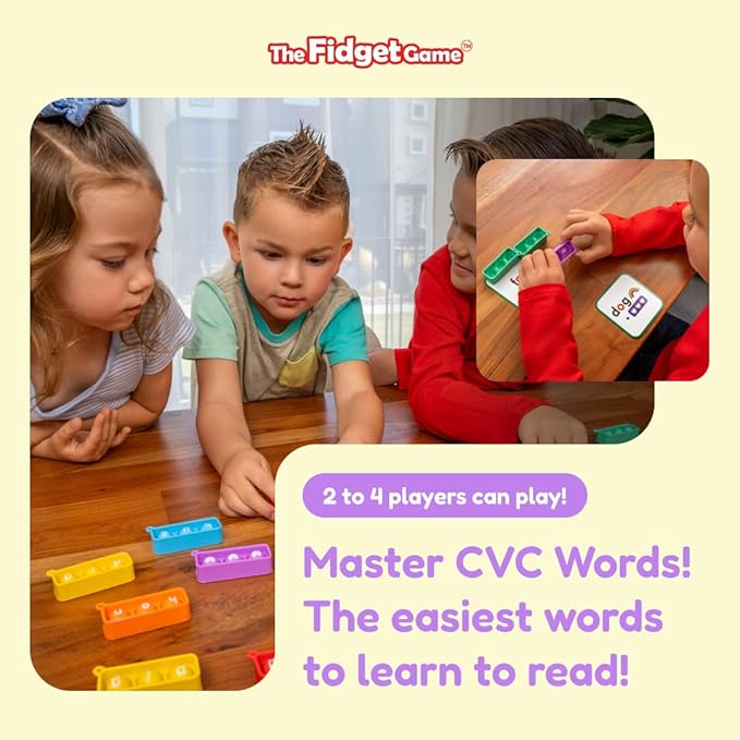THE FIDGET GAME Sneaky Elves, CVC Sight Words Game, Pop Sensory Toy to Learn and Spell, Educational Kindergarten Classroom Activities, Multisensory Reading and Phonics Flash Cards for Kids 3+ Years - Image 6