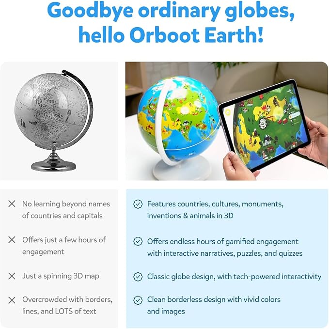 PlayShifu Orboot Earth – Interactive AR World Globe for Kids: 1000+ Facts on Animals, Places & Monuments | Tech-Powered STEM Learning Toy & Gift, Ages 4–10 - Image 3