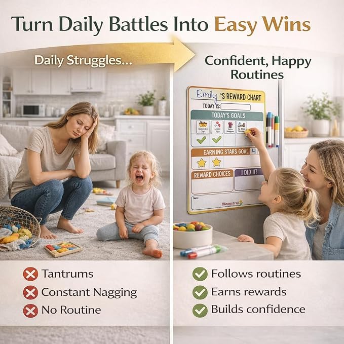 Reward Charts for Toddlers – Magnetic Daily Routine & Behavior Chart for Kids, Positive Reinforcement System for Home & Classroom - Image 2