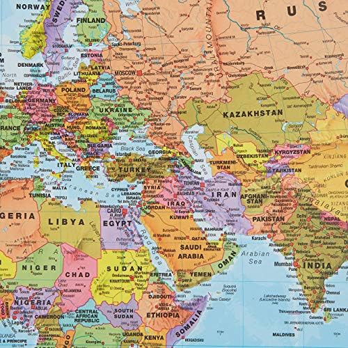 Maps International World Wall Map - Map of The World Poster - 23 x 33 - Front Lamination - Updated 2025 - Image 5