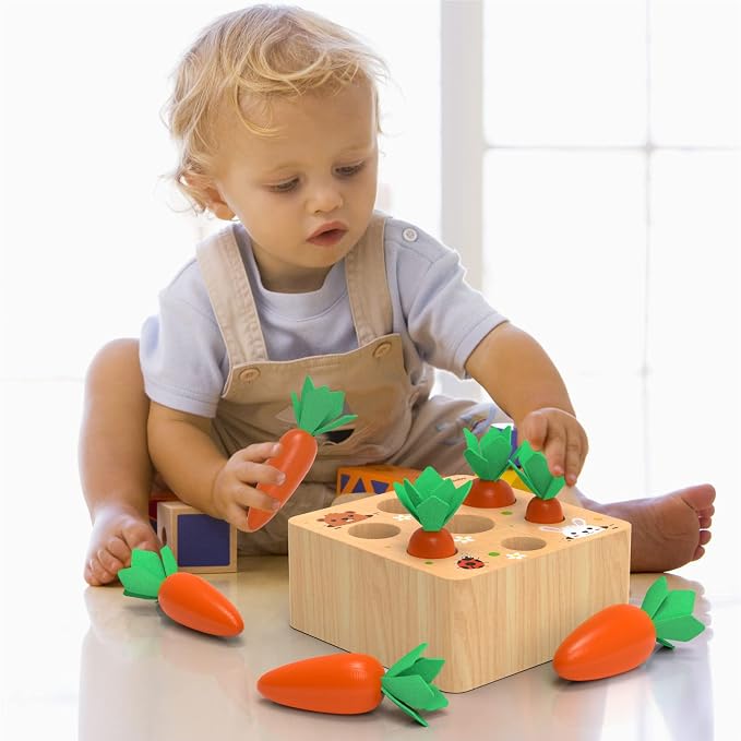 KMTJT Montessori Carrot Harvest Game Wooden Toy for 2 3 Year Old Toddlers - Image 5