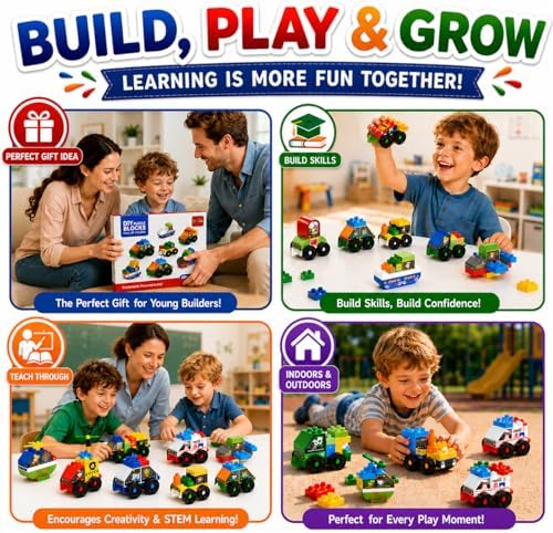 Toddlers Car Building Blocks Set, 138 Pcs STEM Toy for Ages 3-5 - Image 4