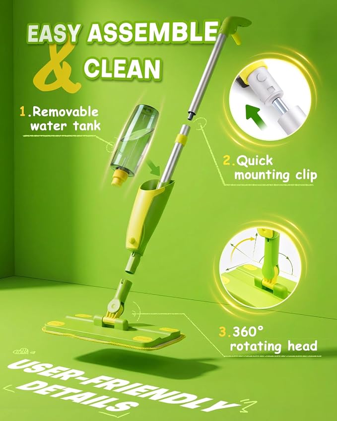 Toddler Spray Mop-Montessori Toys Mini Size Cleaning Mini Mop that Really Spray -Kid Pretend Play Toys Gift for Toddlers Girls Boys - Image 7
