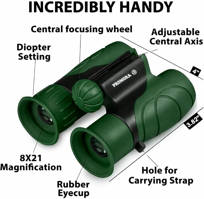 Binoculars for Kids – Perfect Toy for Little Boys and Girls – Extensive Set Incl. Magnifying Glass & Compass – Powerful Magnification 8X21 – 3 to 12 Year Old Kids for Toddler - Image 5