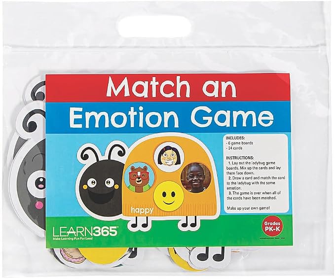 Fun Express Ladybug Emotion Match Cardstock Game - Educational Cards for Kids - Fun Learning Activity to Enhance Emotional Intelligence - 30 Pieces - Image 3